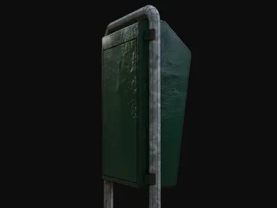 Low-Poly Dutch Outdoor Trash Bin Low-poly 3D model