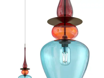 Aura Stack glass pendant Low-poly 3D model