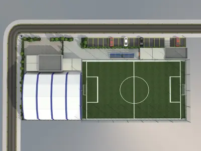 sports complex Low-poly 3D model