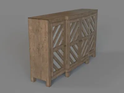 Mixed Material Buffet Brown 3D model