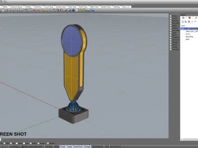 Traffic Island Bollard - Retroflective SR Low-poly 3D model