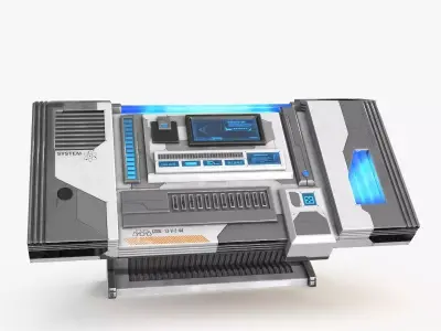 Sci Fi Control Panel Table R Low-poly 3D model