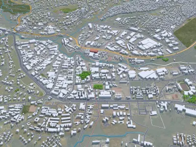 Limbe Blantyre Malawi 25km Low-poly 3D model