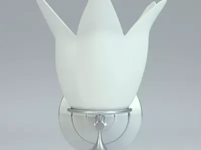 Wall Lamp Single White 2 3D model