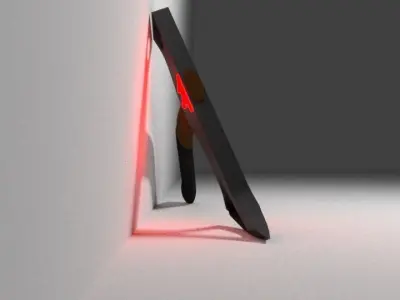 Tomahawk axe with light Low-poly 3D model
