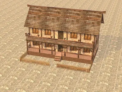 Medieval house fourteen 12 Low-poly 3D model