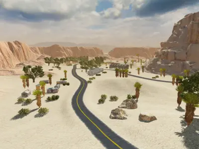 Pubg Desert Map Registan game ready Low-poly 3D model