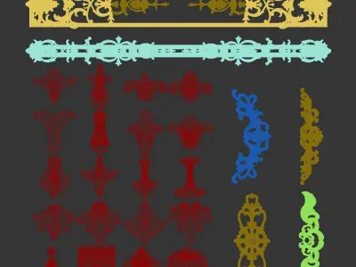 Classic Ornamental 3D Decorative Elements Pack - 3ds Max Corona 3D model