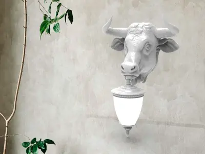 Buffalo Head Wall Lamp 3D print model