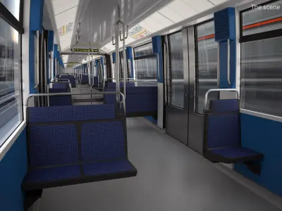  Paris Metro Subway Train MP 05 Rigged 
