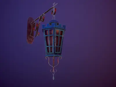 Street lamp Low-poly 3D model 23