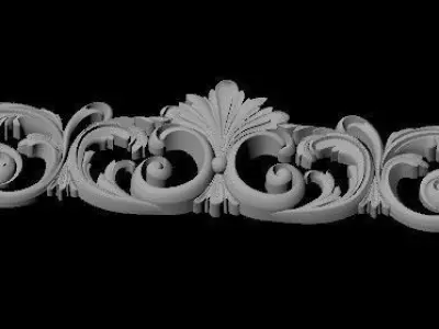 dekor gold ornate border 3D model purchase