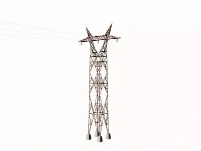 ELECTRIC TOWER-4 Low-poly 3D model