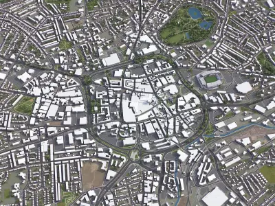 Wolverhampton - 3D City Model Low-poly 3D model
