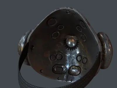 Gas mask helmet 3d model scifi Low-poly Low-poly 3D model Low-poly 3D model 79