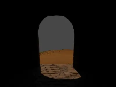 Stone Brick Gateway Free 3D model