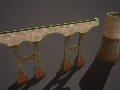 Roman Aqueduct Low-poly 3D model