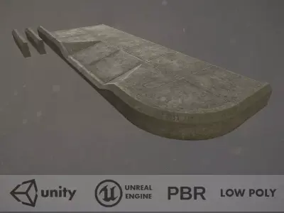 Sidewalk - Modular Set 2 Color Options Low-poly 3D model