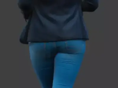 Black woman suit tablet 3D model