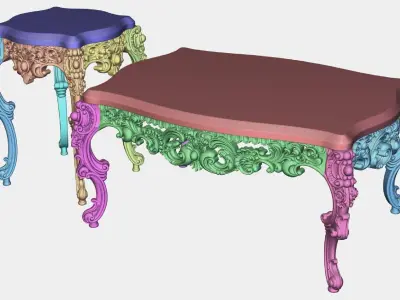 Carved tea table for CNC 03 3D model