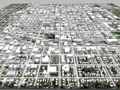 Cityscape Champain Illinois United States  3D model