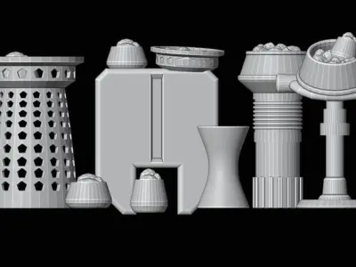 Mos Eisley Street Vendor Props 3D Printable Legion Scale 3D print model