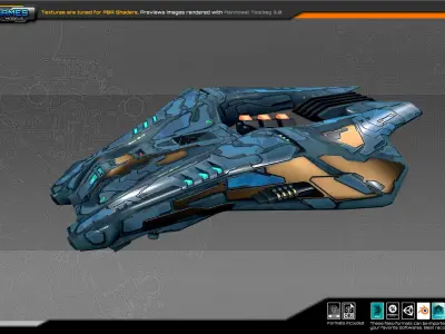 SF Fighter CR2 Low-poly 3D model