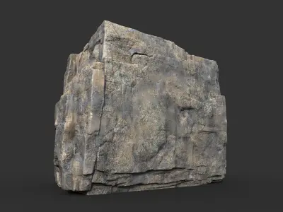 Realistic Blocky Rock 07 250612 Low-poly 3D model