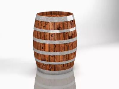 Wine Barrel 3D model 3D model