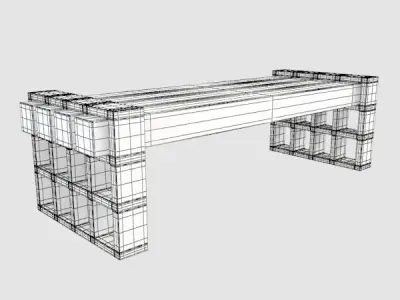 Outdoor Bench-1 3D model