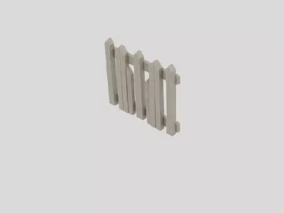 Fantasy Medieval Wooden Barricade for 3D print Low-poly 3D model
