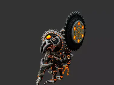 Gear Mechanical Beast Low-poly 3D model