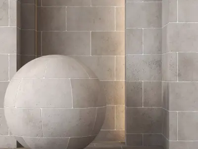 Clermont Gris aged tumbled limestone tiles Texture 4K PBR  Texture