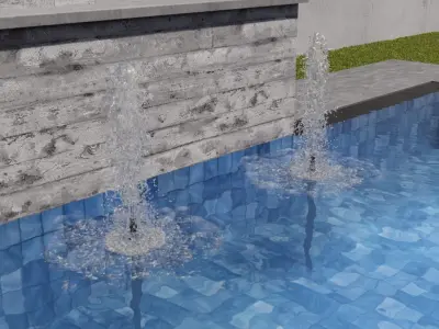 JESSY jet cluster lumion fountains Low-poly 3D model