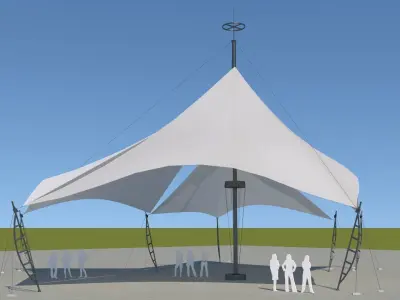 Tensile Fabric Structure -4 Low-poly 3D model