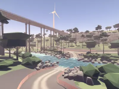 Cartoon Rally Track Portugal Low-poly 3D model