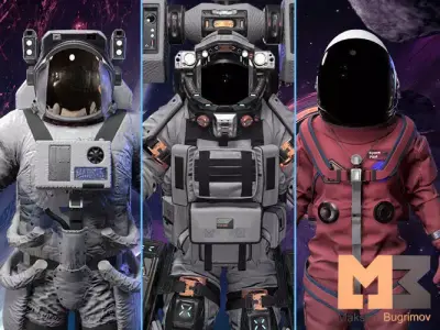 Astronauts Pack Low-poly 3D model