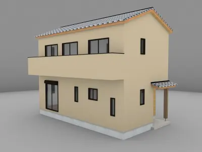 House model for background 30 Low-poly 3D model