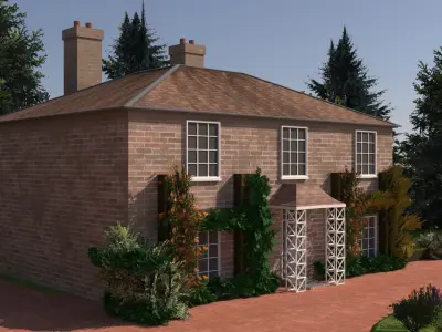 Classic English cottage 3d model Low-poly 3D model