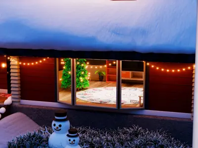 Premium 3D Winter House in Blender 3D model