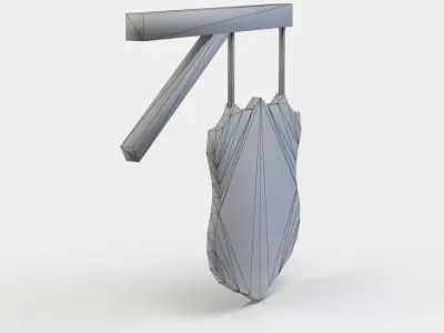 Emblem shield hanging on wall Low-poly 3D model