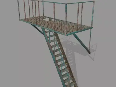 Fire Escape Low-poly 3D model