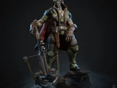 Sicarius character from game destiny Low-poly 3D model