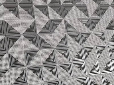 Modern Perforated and Recessed Geometric Triangle Tiles PBR  Texture