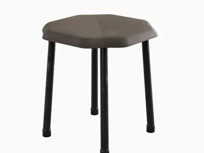 Steel Stool B 01 3D model