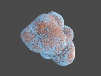 Fantasy Mushroom I05 Blue Orange - Scene Backdrop Design Low-poly 3D model