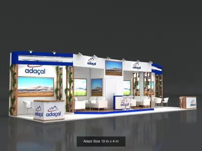 Giant set exhibition stand design for company 3D Model Pack