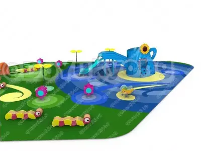 Giant Watering Can Playground 3D model