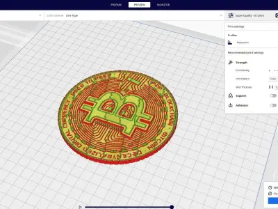 Bitcoin BTC 3D print model