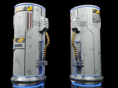 Sci Fi Portal Animated Game Asset Low-poly 3D model